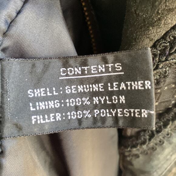 John Weitz Vintage 90s Embellished Leather Jacket - Picture 9 of 9